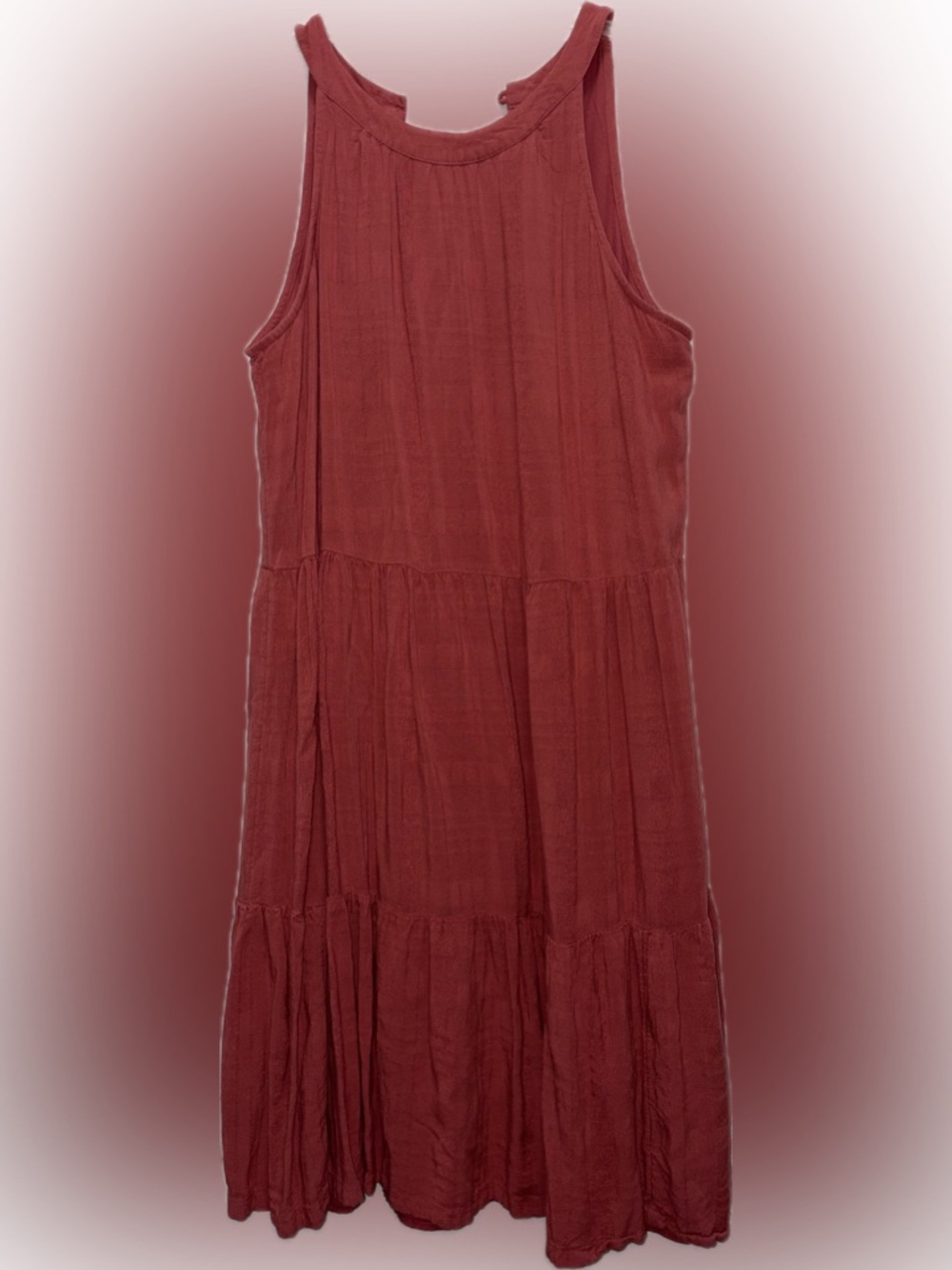 Old Navy Sleeveless Tiered Maxi Dress in Brick